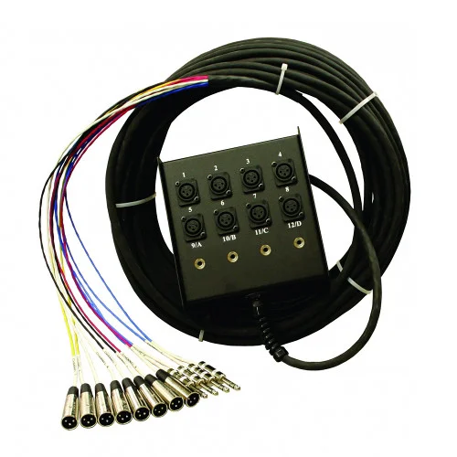 Pro Co Sound StageMaster 12-Channel Snake Cable - 8 Send & 4 Stereo Return 1/4 TRS (50 Feet)