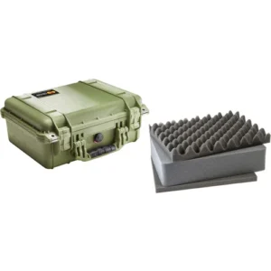 Olive Drab Pelican 1450 Protective Case with Foam Insert
