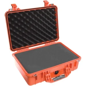 Orange Pelican 1500 Protective Case with Custom Foam Insert