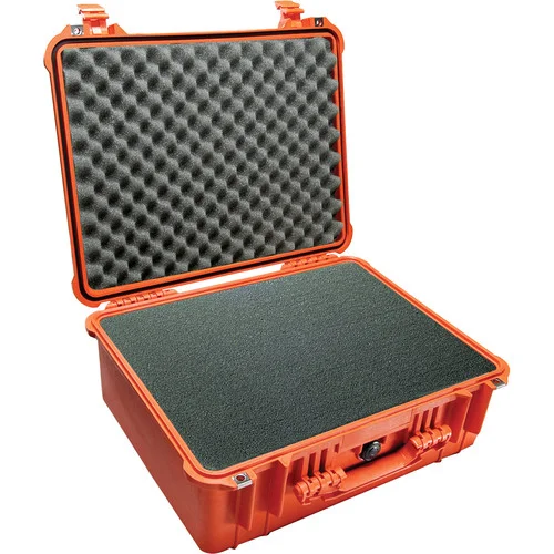 Orange Pelican 1550 Protective Case Featuring Customizable Pluck Foam Interior