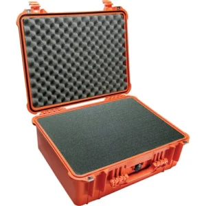 Orange Pelican 1550 Protective Case Featuring Customizable Pluck Foam Interior