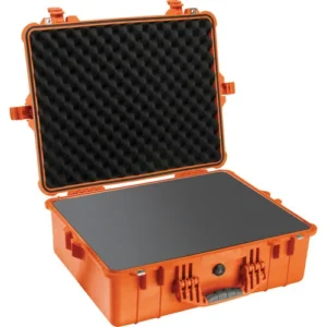 Orange Pelican 1600 Protective Case with Foam Insert