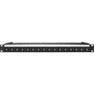 Custom Shop 16-Port 75-Ohm BNC Recessed Feed-Through Patch Panel with Rear Lacing Bar (1 RU)