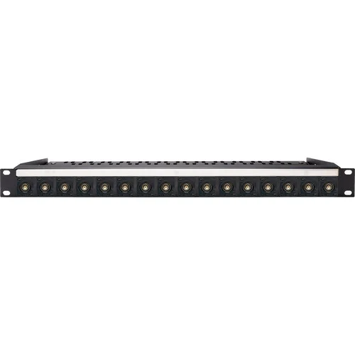 Custom Shop 16-Port 75-Ohm BNC Recessed Feed-Through Patch Panel with Rear Lacing Bar (1 RU)