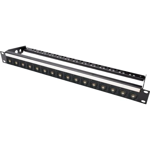 Custom Shop 16-Port 75-Ohm BNC Recessed Feed-Through Patch Panel with Rear Lacing Bar (1 RU) - Image 3