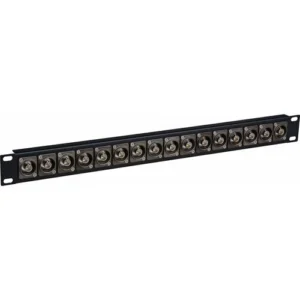 Custom Shop 16-Port 75-Ohm Recessed Neutrik BNC Feed-Thru Rack Panel (1 RU)