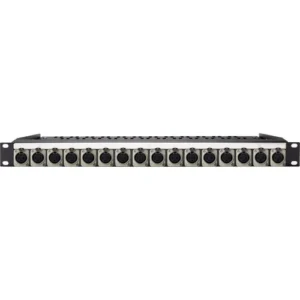 Neutrik NC3FD-L-1 16-Port XLR Female Patch Panel with Rear Lacing Bar for My Custom Shop (1 RU)
