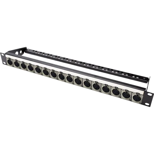 Neutrik NC3FD-L-1 16-Port XLR Female Patch Panel with Rear Lacing Bar for My Custom Shop (1 RU) - Image 3