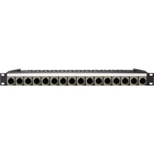 Neutrik NC3MD-L-1 16-Port XLR Male Patch Panel with Rear Lacing Bar for 1 RU Custom Shop