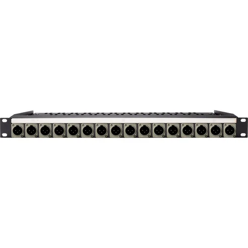 Neutrik NC3MD-L-1 16-Port XLR Male Patch Panel with Rear Lacing Bar for 1 RU Custom Shop