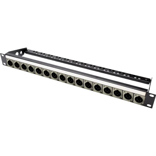 Neutrik NC3MD-L-1 16-Port XLR Male Patch Panel with Rear Lacing Bar for 1 RU Custom Shop - Image 3