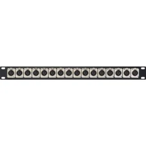 16-Point 3-Pin XLR Male Patch Panel Featuring Neutrik NC3MD-L-1 Connectors (1 RU) for Custom Shops