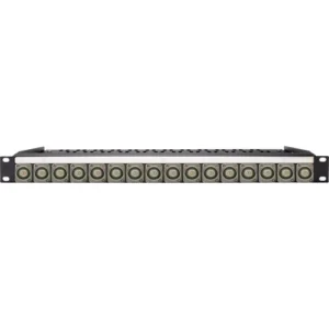 Custom Shop 16-Port 4K/8K 12G-SDI Feed-Through BNC Patch Panel with Rear Lacing Bar (1 RU)