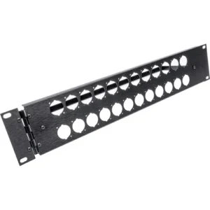 D-Series Connectors 24-Port Unloaded Rack Panel with Vertical Hinge (2 RU) for Custom Shop