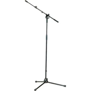 K&M 25600 Adjustable Microphone Stand with Extendable Boom Arm (Black)