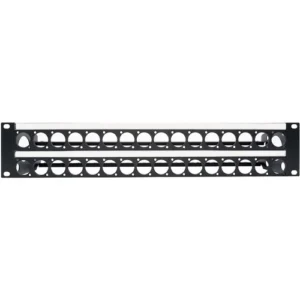 32-Port Unloaded Rack Panel with Rear Lacing Bar (2 RU) - My Custom Shop