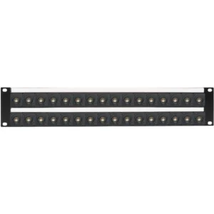 Custom Shop 32-Port 75-Ohm BNC Recessed Feed-Through Patch Panel with Rear Lacing Bar (2 RU)