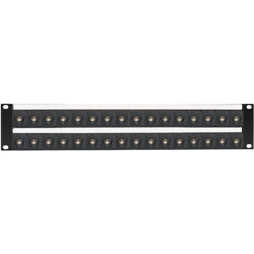 Custom Shop 32-Port 75-Ohm BNC Recessed Feed-Through Patch Panel with Rear Lacing Bar (2 RU)