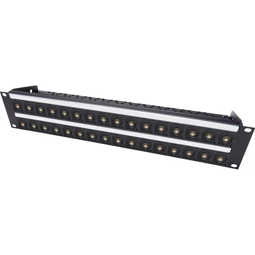 Custom Shop 32-Port 75-Ohm BNC Recessed Feed-Through Patch Panel with Rear Lacing Bar (2 RU) - Image 3