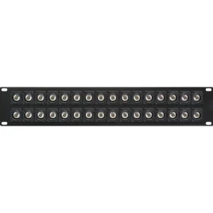 Custom 32-Port Recessed 12G-SDI BNC Patch Panel with Canare 75-Ohm Connectors (2 RU)