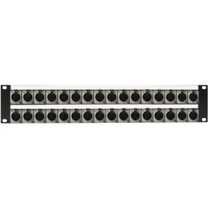 Neutrik NC3FD-L-1 32-Port XLR Female Patch Panel with Rear Lacing Bar for Custom Shop (2 RU)