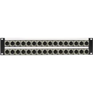 Neutrik NC3MD-L-1 32-Port XLR Male Patch Panel with Rear Lacing Bar for Custom Shop (2 RU)