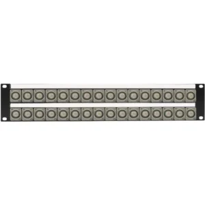 Custom Shop 32-Port 4K/8K 12G-SDI Feed-Through BNC Patch Panel with Rear Lacing Bar (2 RU)