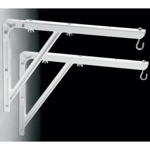 Da-Lite 40933 #23 White Wall Mount Brackets  Pair Extends 10 to 24 Inches