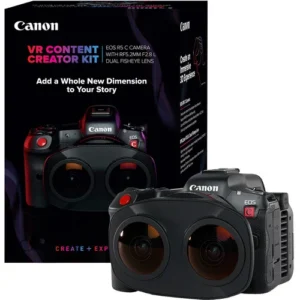 Canon EOS R5 C VR Creator Kit featuring RF 5.2mm f/2.8 Dual Fisheye Lens
