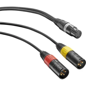 Neumann AC-20 Y-Cable Adapter: 5-Pin XLR Female to Dual 3-Pin XLR Male Connectors