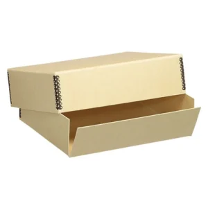 Lineco Archival Drop-Front Storage Box, Tan, 17.5 x 22.5 x 3 Inches