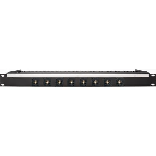Custom 8-Port 75-Ohm BNC Recessed Feed-Through Patch Panel with Rear Lacing Bar (1 RU)
