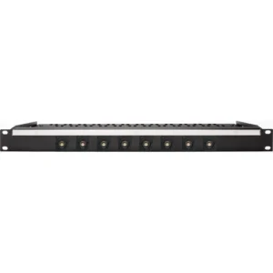 Custom 8-Port 75-Ohm BNC Recessed Feed-Through Patch Panel with Rear Lacing Bar (1 RU)