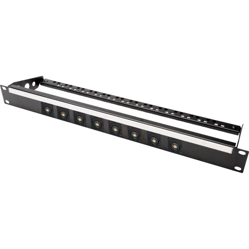 Custom 8-Port 75-Ohm BNC Recessed Feed-Through Patch Panel with Rear Lacing Bar (1 RU) - Image 3