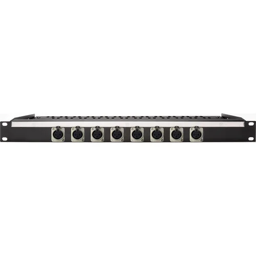 Neutrik NC3FD-L-1 8-Port XLR Female Patch Panel with Rear Lacing Bar for Custom Shop (1 RU)
