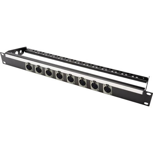 Neutrik NC3FD-L-1 8-Port XLR Female Patch Panel with Rear Lacing Bar for Custom Shop (1 RU) - Image 3