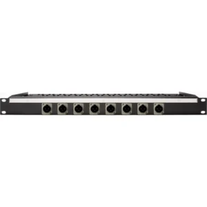 Neutrik NC3MD-L-1 8-Port XLR Male Patch Panel with Rear Lacing Bar for Custom Shop (1 RU)