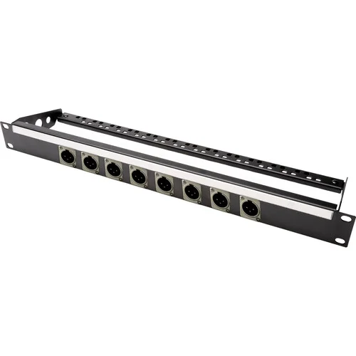 Neutrik NC3MD-L-1 8-Port XLR Male Patch Panel with Rear Lacing Bar for Custom Shop (1 RU) - Image 3