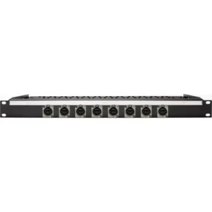 Neutrik NE8FDP 8-Port RJ45 Cat 5e Feed-Through Panel with Rear Lacing Bar (1 RU) for Custom Shop