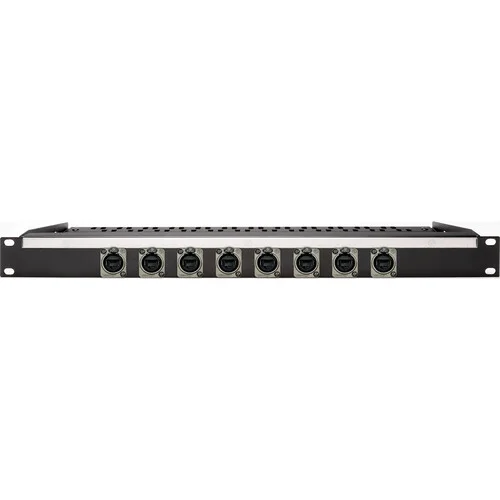 Neutrik NE8FDP 8-Port RJ45 Cat 5e Feed-Through Panel with Rear Lacing Bar (1 RU) for Custom Shop