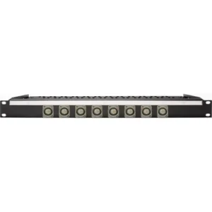Custom 8-Port 4K/8K 12G-SDI BNC Feed-Through Patch Panel with Rear Lacing Bar (1 RU)
