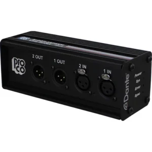 Dante 2-Channel Audio Drop Box by Pro Co Sound  Dual Input & Output