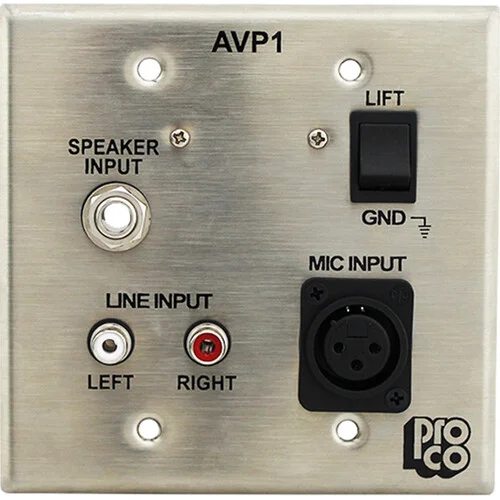 Pro Co Sound AVP-1 Stainless Steel Wall Plate for Audio Video Interface