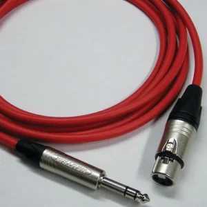 Canare Star Quad 50-Foot XLR Female to 1/4 TRS Male Cable (Red, 3-Pin)