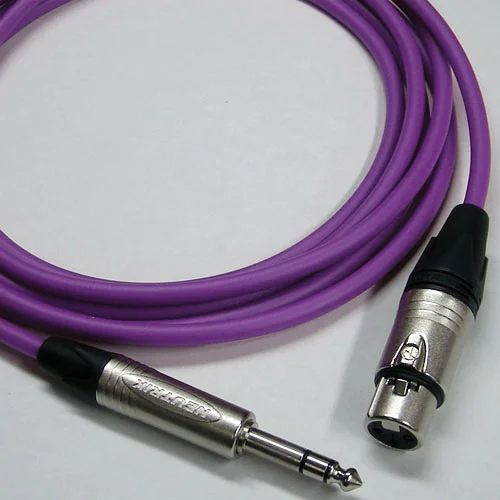 Canare Star Quad 75' XLR Female to 1/4 TRS Male Cable (3-Pin, Purple)