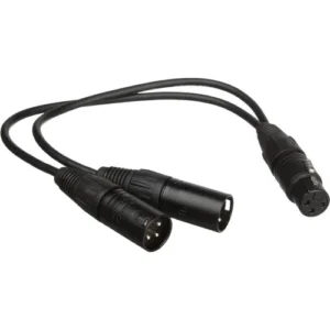 3-Pin XLR Female to Dual XLR Male Y-Splitter Cable - 8 Inch Remote Audio