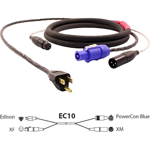 Pro Co Sound EC10 Dual AC and Audio Combination Cable (25 Feet)