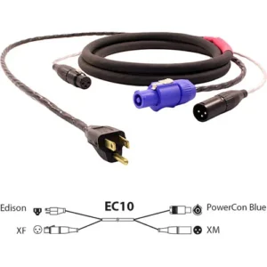 Pro Co Sound EC10 Dual AC and Audio Combination Cable (50 Feet)