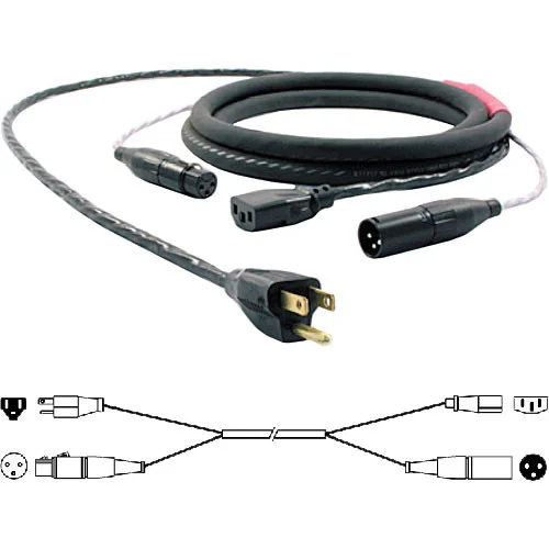 Pro Co Sound EC13 100-Foot Siamese Twin AC and Audio Combination Cable