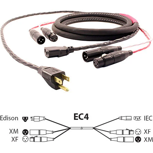 Pro Co Sound EC4 Dual AC and Audio Combination Cable (25 Feet)